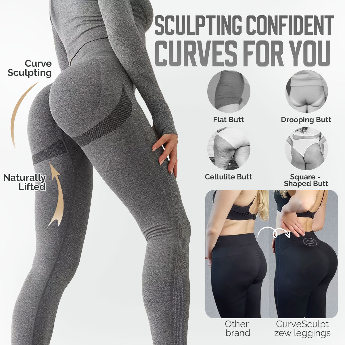 CurveSculpt™ Leggings Integrated Butt Lift and Body Shaping