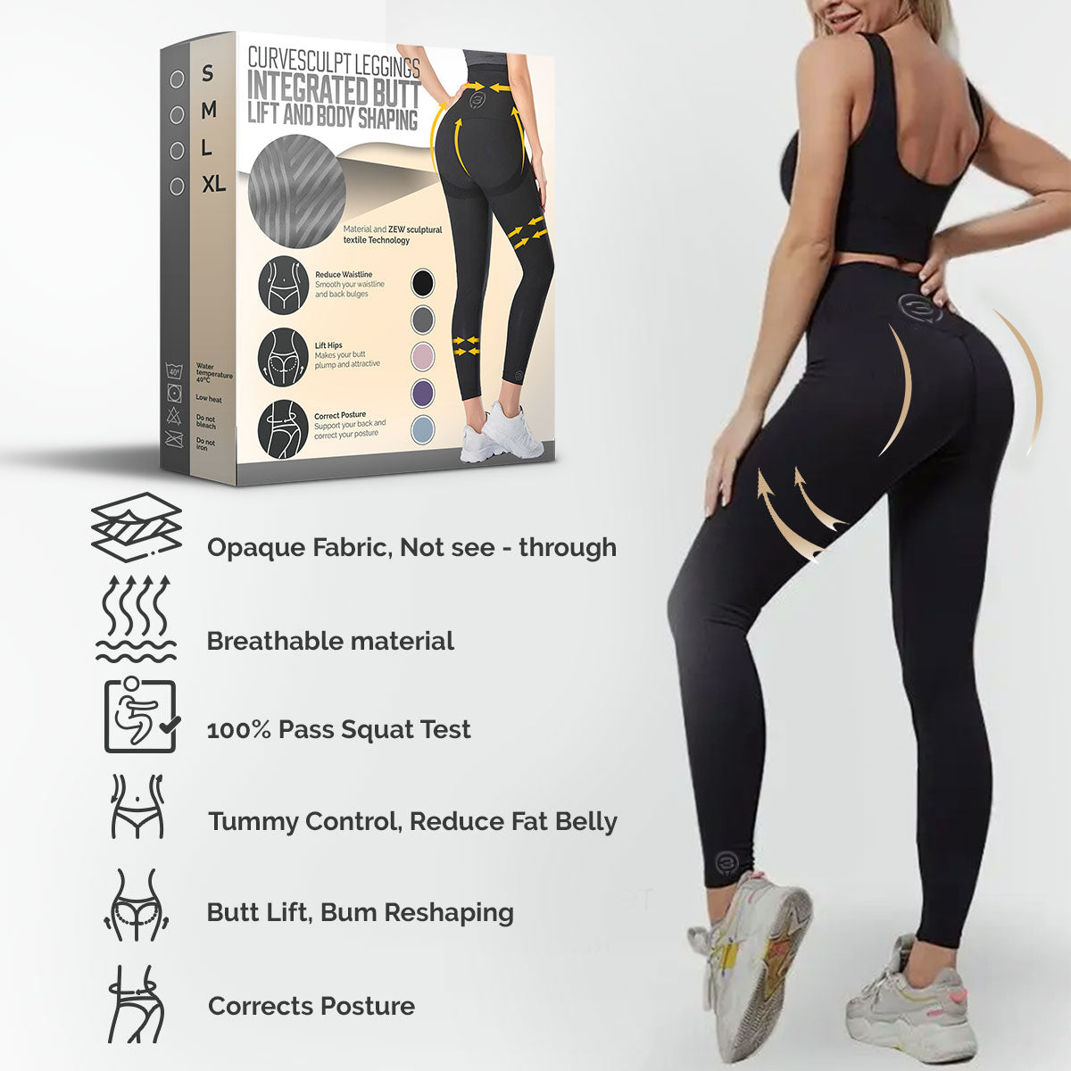 CurveSculpt™ Leggings Integrated Butt Lift and Body Shaping